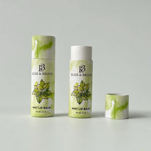 Tubos de papel de bálsamo labial pequeños redondos al por mayor Push up 10g lápiz labial Kraft embalaje Chapstick cilindro embalaje tubo de papel a prueba de aceite - Product Image 1