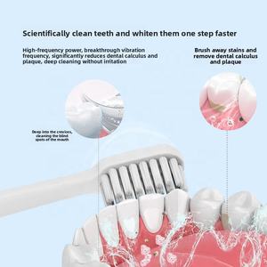 Brosse à dents électrique rechargeable avec minuterie, affichage LED, sonique, poils souples pour le blanchiment des dents, nettoyage buccal, type-C pour enfants - Product Image 3