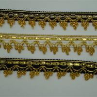 Garniture en dentelle à bordure en or et argent Offre Spéciale Garniture à franges en dentelle dorée