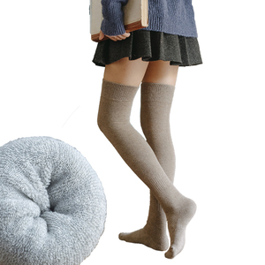 OEM kaus kaki katun setinggi lutut Terry musim dingin kaus kaki tabung panjang bersirkulasi udara Logo kustom grosir bantal panjang lembut halus - Product Image 1