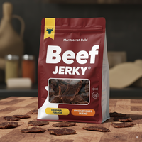 Op Maat Bedrukt Plastic Folie Doypack Ziplock Zip Lock Rits Verpakking Varkensvlees Jerky Stand-Up Zakjes Voor Voedsel
