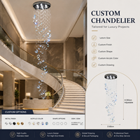 Lustre décoratif LED en forme de papillon, élégant et moderne, pour hall d'hôtel, escalier, éclairage suspendu personnalisé en acrylique