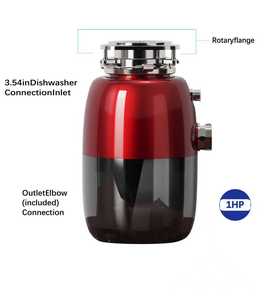 Điện hộ gia đình nhà bếp thực phẩm chất thải Máy xay lưỡi thép không gỉ Công nghệ giảm thanh 1 HP DC động cơ liên tục Lớp năng lượng - Product Image 2