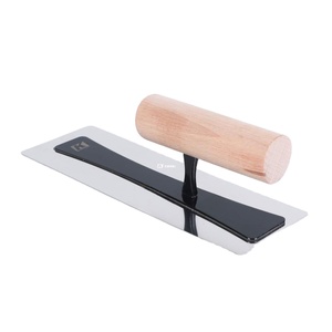 Manico in legno cazzuola in acciaio inox pittura murale cazzuola strumenti angolo tondo manico in legno <span class=keywords><strong>stucco</strong></span> per coltelli da gesso - Product Image 2