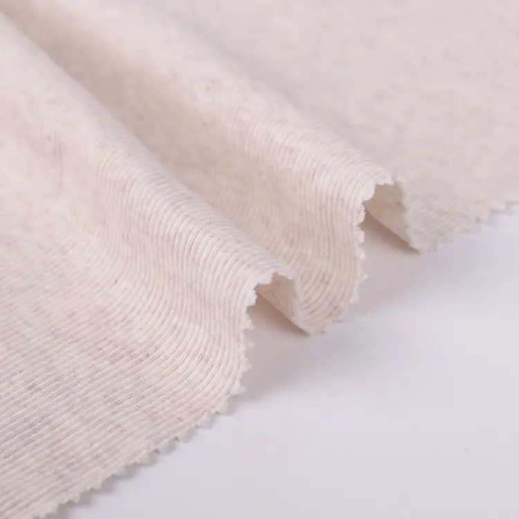 Stile personalizzato di colore solido filato tinto 100% cotone 2*2 costola jacquard tessuto per i vestiti