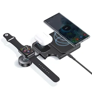 USAMS新款US-CD190 15W 3in1苹果手表台式无线充电器，带智能发光二极管