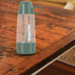 Electric Sports Water Bottle 301-400ml Portable Mixing Cup For Protein Milk Coffee Solid Color Green JBB-001 - Product Image 2