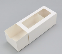 Boîte à biscuits et gâteaux personnalisée avec logo, tiroir coulissant, en carton blanc ivoire, rectangulaire, avec séparateurs