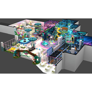 Aire de jeux commerciale en plastique avec double toboggan, équipement de jeu souple pour enfants, aire de jeux intérieure - Product Image 6