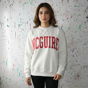 เสื้อกันหนาวผ้าคอตตอนสีเทาแมคไกวร์สำหรับ100% ผ้าคอตตอนปักลายสำหรับกีฬาฤดูหนาว - Product Image 1