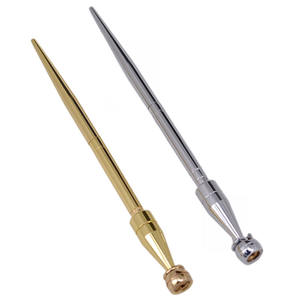 Nova suave prata bala dourada em forma cone metal counter <span class=keywords><strong>pen</strong></span> stand mesa mesa mesa caneta soquete titular conjunto latão mesa caneta - Product Image 1