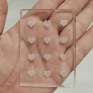 crystal heart shape lash tile, eyelash extension glue holder pink eyelash glue pallet