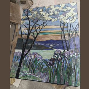 Panneau de fenêtre en vitrail classique personnalisé, fait main en Chine, motif paon, double vitrage, pour mur rideau - Product Image 5