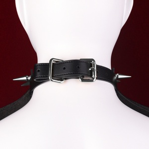 PU Leather Collar Necklace Spike Choker Faux Cool Sex <b>Toys</b> Adult <b>for</b> Women <b>Men</b> Goth Round Adult Game Accessories - Product Image 4