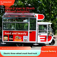 Chariot à snacks électrique multifonctionnel pour tricycle, idéal pour la vente de glaces, les marchés nocturnes, les petits-déjeuners et les stands de barbecue
