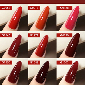 Esmalte de <span class=keywords><strong>Uñas</strong></span> en Gel FZN TPO FREE HEMA FREE, Colección de Color Rojo Navidad, <span class=keywords><strong>Pintura</strong></span> de <span class=keywords><strong>Uñas</strong></span> <span class=keywords><strong>Semipermanente</strong></span> de 15 ml, Set de Colores Franceses Magníficos - Product Image 2