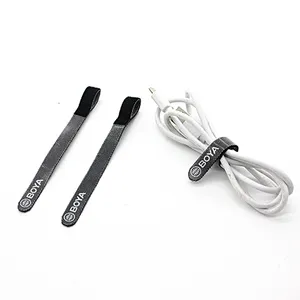 factory wholesale custom logo adjustable nylon hook and loop cable tie