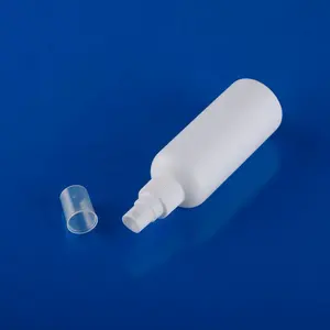 Bouteille de pulvérisation blanche vide en plastique HDPE avec pulvérisateur à pompe pour usage cosmétique sérigraphie vente chaude 100ml cylindre personnalisé