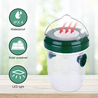 Trampa para Abejas Reutilizable con Energía Solar, Asesino de Avispas Colgante para Exteriores con Luz LED UV, Asesino de Insectos Voladores para Interiores y Exteriores