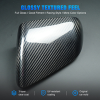 Accessoires Extérieurs pour Voiture Es Car, Revêtement en Fibre de Carbone Réelle, Accessoires pour Voiture Américaine, Rétroviseur avec Lumière pour Mustang 2024