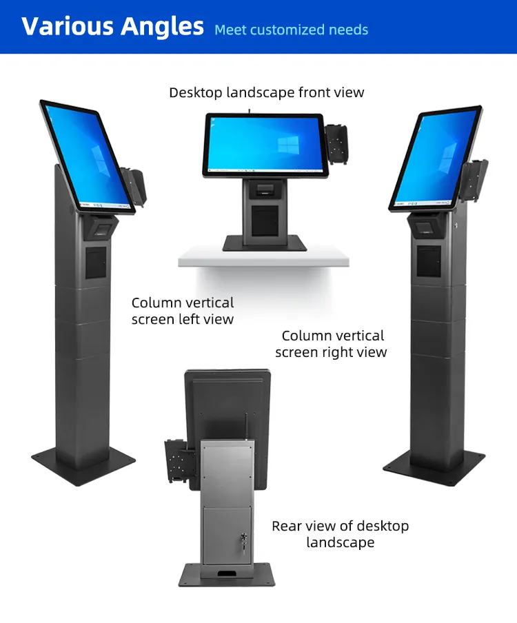 21,5 Zoll Desktop/Colomn Android oder Windows Self-Service-Kiosk Maschine mit Drucker Scanner Self-Service-Bestellung Zahlungs kiosk