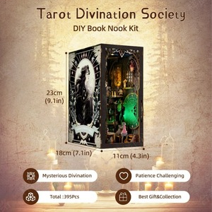 Sihirli ev <span class=keywords><strong>Tarot</strong></span> okuma kitap Nook DIY kiti 3D Mini kitaplık dekor mistik tema zanaat kitap severler için Set - Product Image 2