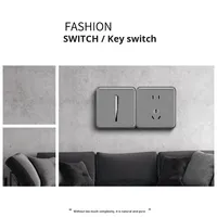 Interrupteur double SUMMAO pour clavier de piano, prise murale 1/2/3/4 gangs, interrupteur à double commande gris encastré 10A 250V pour usage domestique
