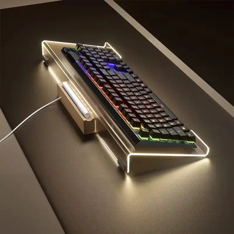NEUER LED-Computer-Tastaturständer betitelt klarer Acryl-Tastatur-Schale Halter für einfaches ergonomisches Tippen und Arbeiten