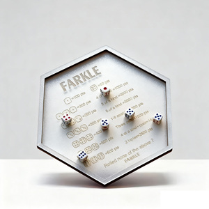Op Maat Gemaakte Gravure Omvat Gedrukte Regels Klassieke Bordspellen Houten Dienblad Dobbelstenen Set Farkle Dobbelspel Voor Familiefeesten Reizen - Product Image 4