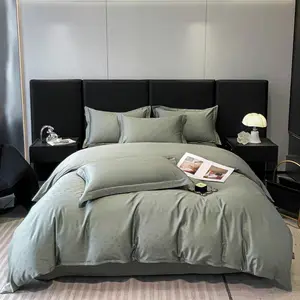 Organic cotton morden design top sell 100% cotton bed sheet set soft duvet cover comforter sets luxury king size bedding