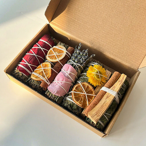Paquete de 5 Piezas de Kit Orgánico de Romero para Sanación, con Lavanda, Rodajas de Naranja, Canela, Palo Santo, Placa para Quemar y Incienso de Citrino - Product Image 3