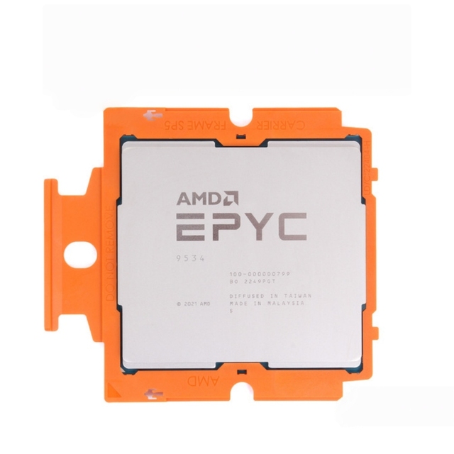 AMD EPYC 9534 Processor | 64 Cores 128 Threads | 2.45GHz | Server-Grade Efficiency Benchmark | 12-Channel DDR5-4800 & PCIe 5.0