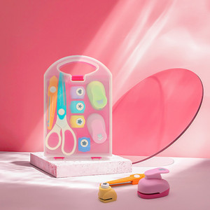 Kit combiné de découpeurs en plastique et métal pour dentelle, motif étoile et fleur, grand poinçon manuel pour enfants - Product Image 2