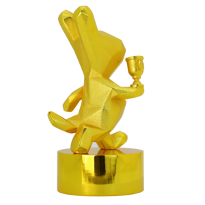Custom 24K Gold Plated Animal Sculpture Trophy Wholesale Metal Craft Championship Award for Competition <strong>Corporate</strong> <strong>Gifts</strong> - Product Image 2