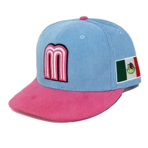 Высококачественная структурированная бейсболка, 6-панельная Вельветовая бейсболка с плоскими полями, индивидуальная вышивка с логотипом, спортивные шляпы