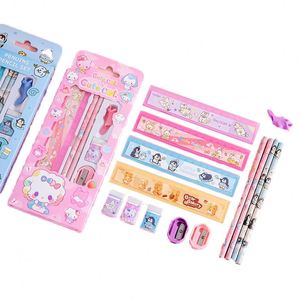 Offre Spéciale : Trousse de Papeterie 6-en-1 Animaux de Dessin Animé – Règle, Gomme, Taille-crayon, Poignée de Crayon – Coffret Cadeau Étudiant - Product Image 2