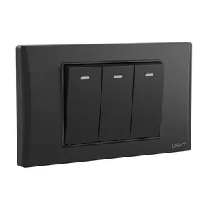 CHINT Home UK estándar 3 Gang 2 Way Interruptores de luz Placa de PC Interruptor de pared eléctrico