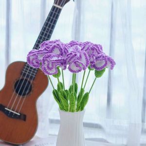 Knitted Crochet Carnation <b>Flower</b> <b>Artificial</b> <b>Flowers</b> Crochet Carnation <b>Flower</b> for Wedding Decoration - Product Image 4