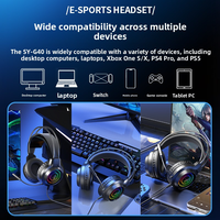 Casque de jeu supra-auriculaire RVB dynamique filaire et sans fil double mode Vh9 avec microphone pour ordinateur portable, PS4, PS5, Xbox, ordinateur, mobile et voyage