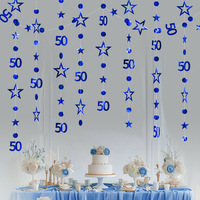 Décorations d'anniversaire transfrontalières best-seller : Guirlandes étoiles colorées en papier pour fêtes d'anniversaire 13e/16e/18e, style festif