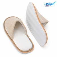 Chaussons d'hôtel en tissu sergé avec logo personnalisé, antidérapants, à bout fermé, pour les commodités des clients de l'hôtel et les trousses de voyage