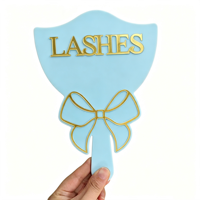 Miroir à cils portable de luxe en acrylique personnalisé pour extensions de cils