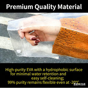 Impermeabile Trasparente in EVA Rinforzato con Copertura per Zaino e Doppie Tasche, Cappotto Antipioggia Lungo con Cappuccio per Adulti, per Eventi all'Aperto e Viaggi - Product Image 2