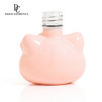 Lot de vernis à ongles pour enfants en forme d'animaux uniques, motif chaton, 13 ml, rose doré, flacon en verre avec capuchon et pinceau
