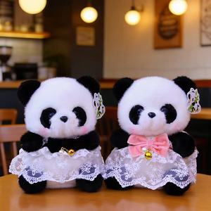 Nouveauté : Chapeaux en tricot Kawaii à fleurs, jouets en peluche Panda super doux et adorables en coton PP 22cm, anti-stress, pour anniversaire d'enfants - Product Image 3