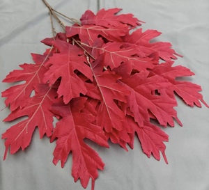 Nouveauté 2026 Feuilles de chêne en plastique soyeux 3 branches Feuille artificielle Décoration suspendue au <span class=keywords><strong>plafond</strong></span> pour Pâques - Product Image 4