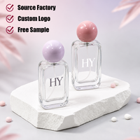 Atomiseurs de parfum en verre transparents plats carrés minimalistes de 35 ml et 50 ml pour étiquette privée personnalisée