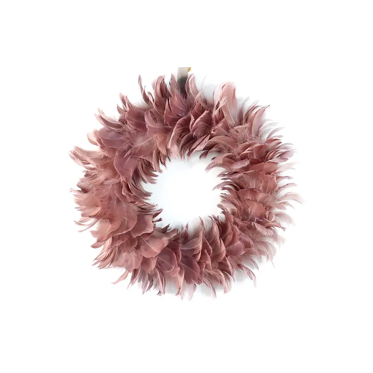 중국 제조 업체 합리적인 가격 사용자 정의 크리스마스 장식 핑크 깃털 화환/재미를 위한 인공 꽃 화환