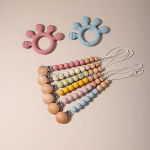 Nouveau design, <span class=keywords><strong>sucette</strong></span> en silicone de qualité alimentaire pour bébé avec clip anti-chute, sans BPA, masseur de gencives pour nourrissons, cordon anti-perte pour nouveau-né - Product Image 3