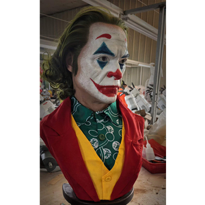 Busto de Joker Hiperrealista 1/1 con Ropa de Tela, Figura de Arthur Fleck con Efecto de Piel de Silicona para Colección de Cuarto de Hombre - Product Image 1